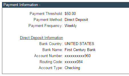 Clickbank ACH weekly deposit settings