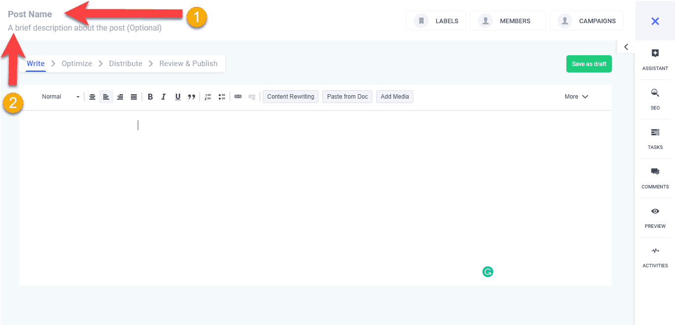 Add Blog Post title to start creating your blog post