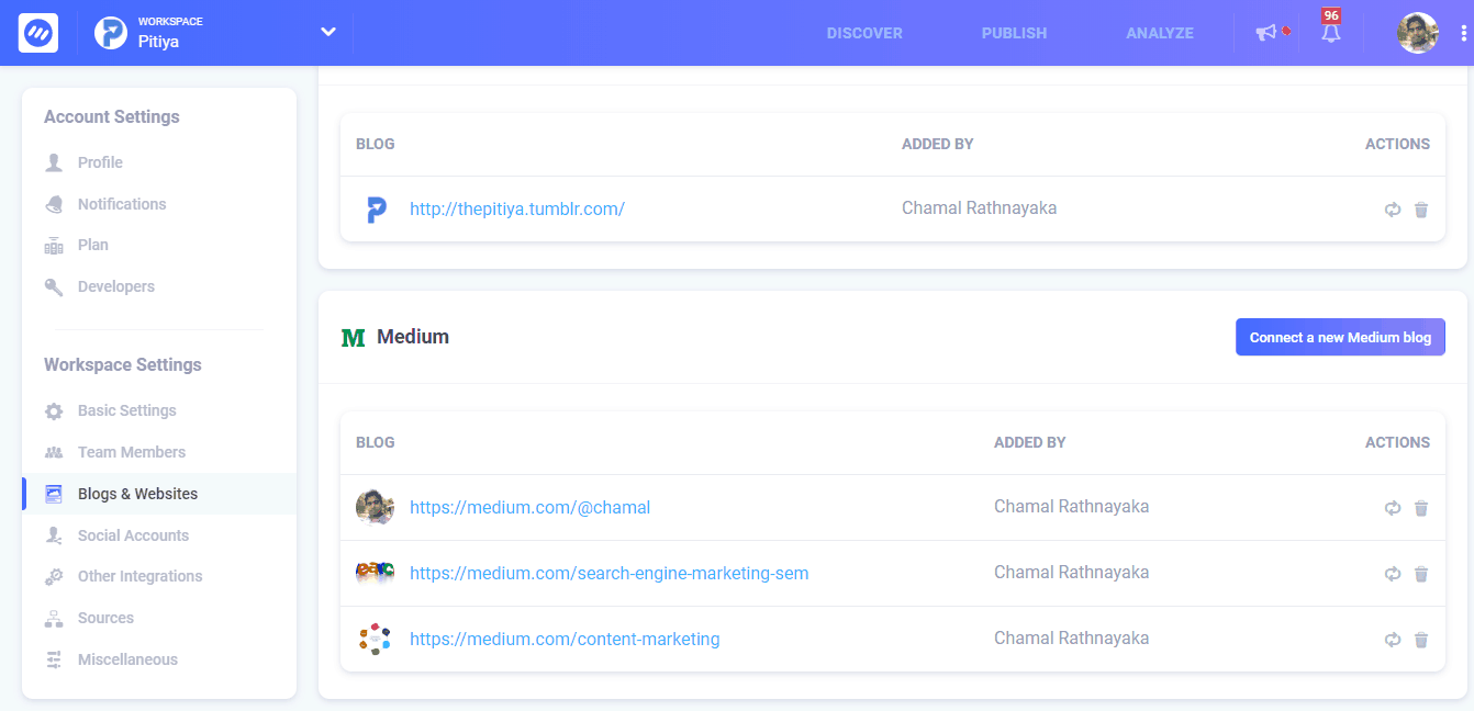 Connect Your Blogs & Websites to ContentStudio to start posting