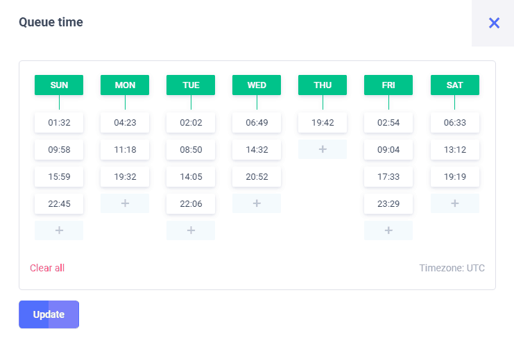 Edit Your Queue Times and Time Spots