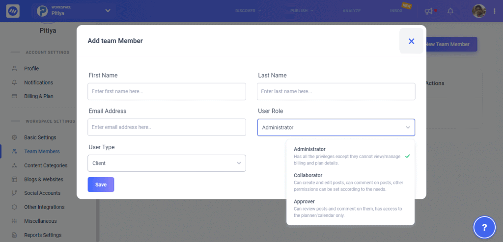 add users and manage user permissions in contentstudio