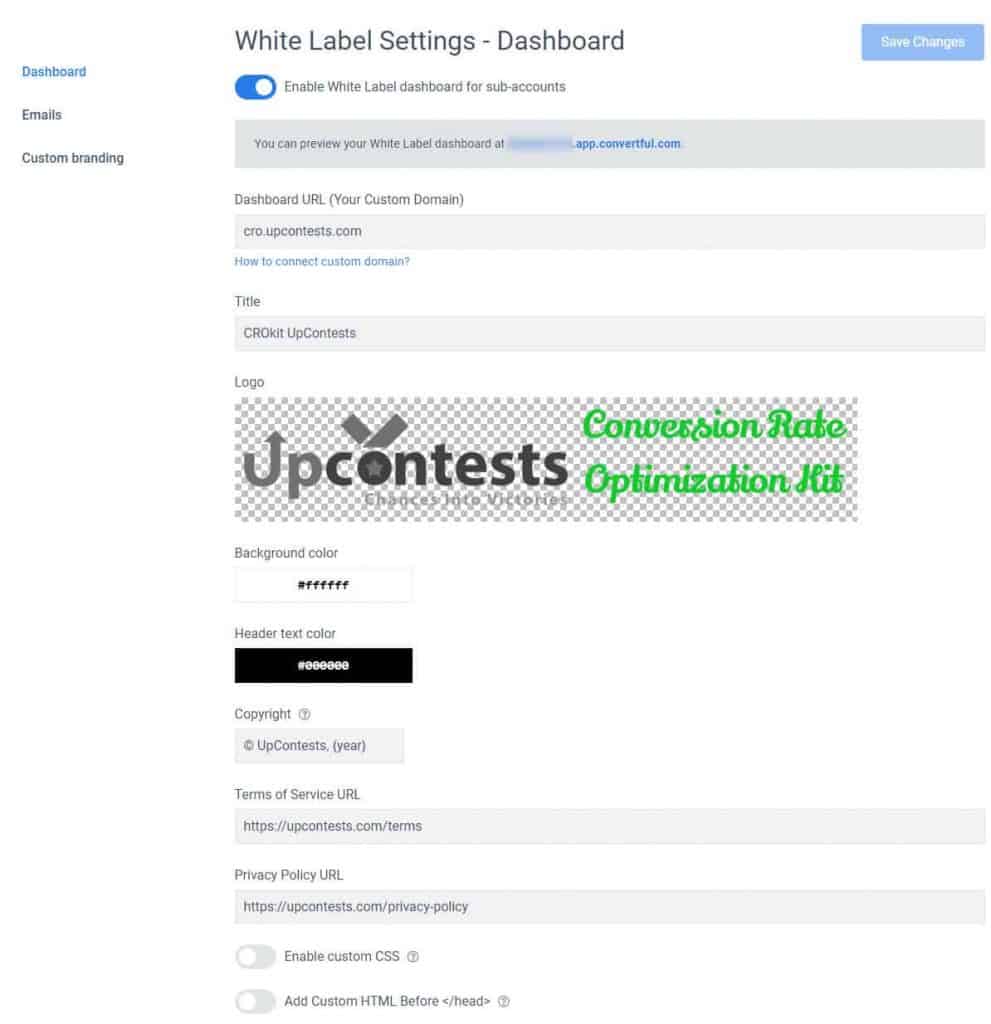 convertful-whitelabel-settings-dashboard