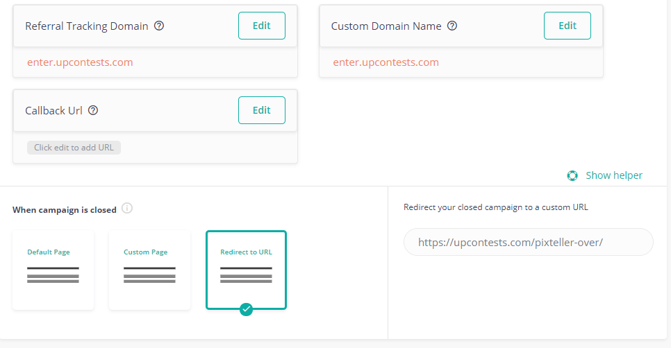 upviral referral traffic custom domain settings