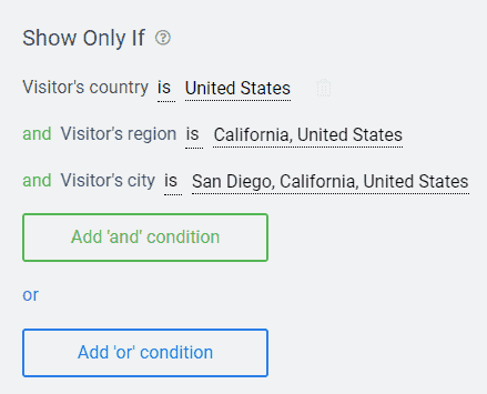 geographic targeting in Convertful