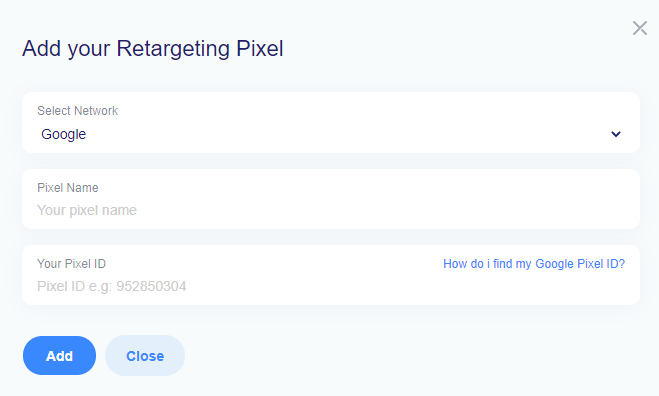 add retargeting pixel