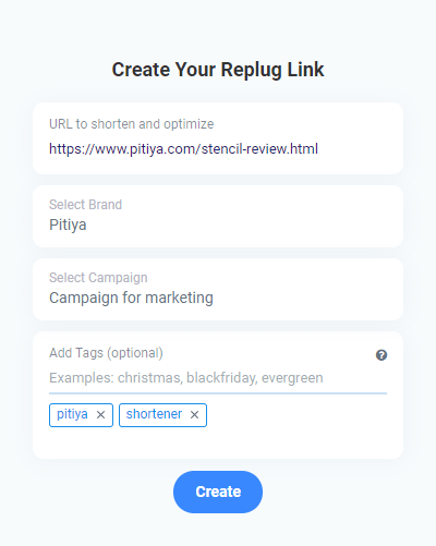 create Replug links through Google Chrome extension