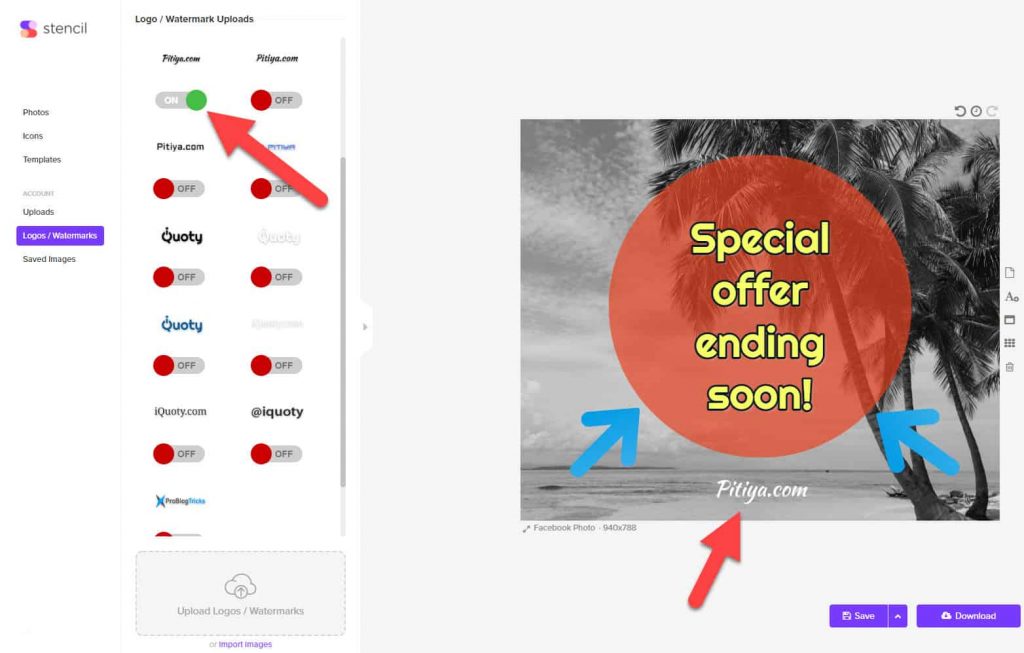 Add Logo/Watermark to Stencil design