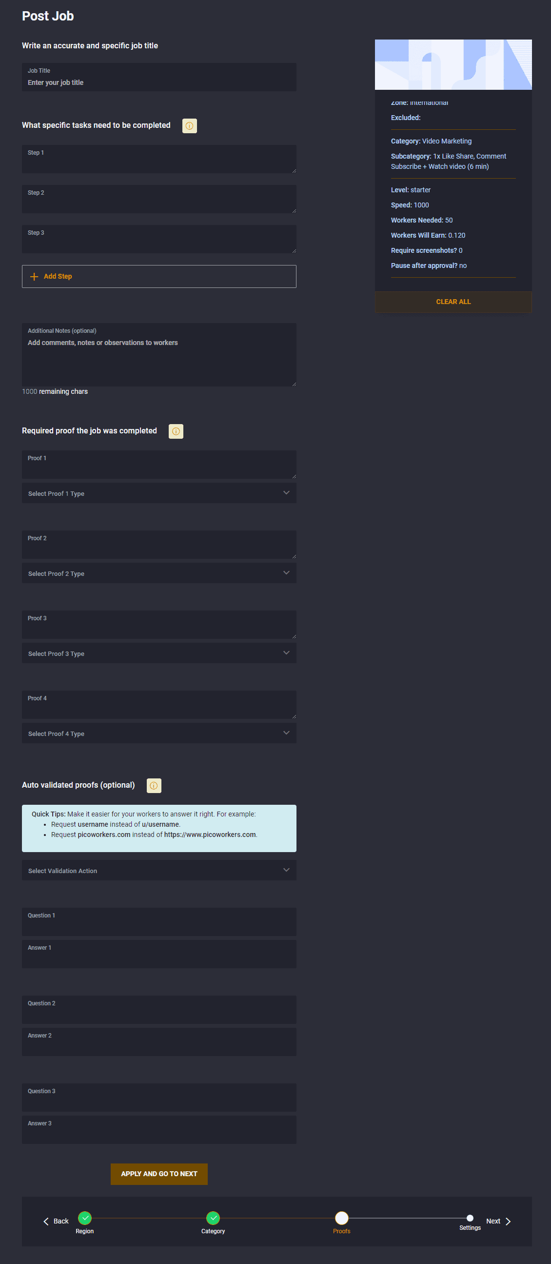 Sproutgigs job description proof