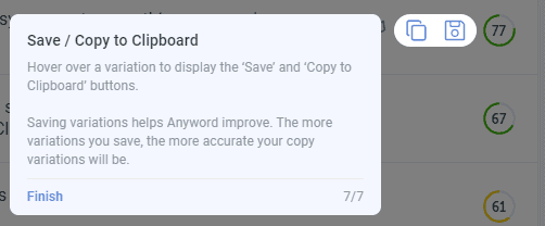 Save and copy ad variants to clipboard