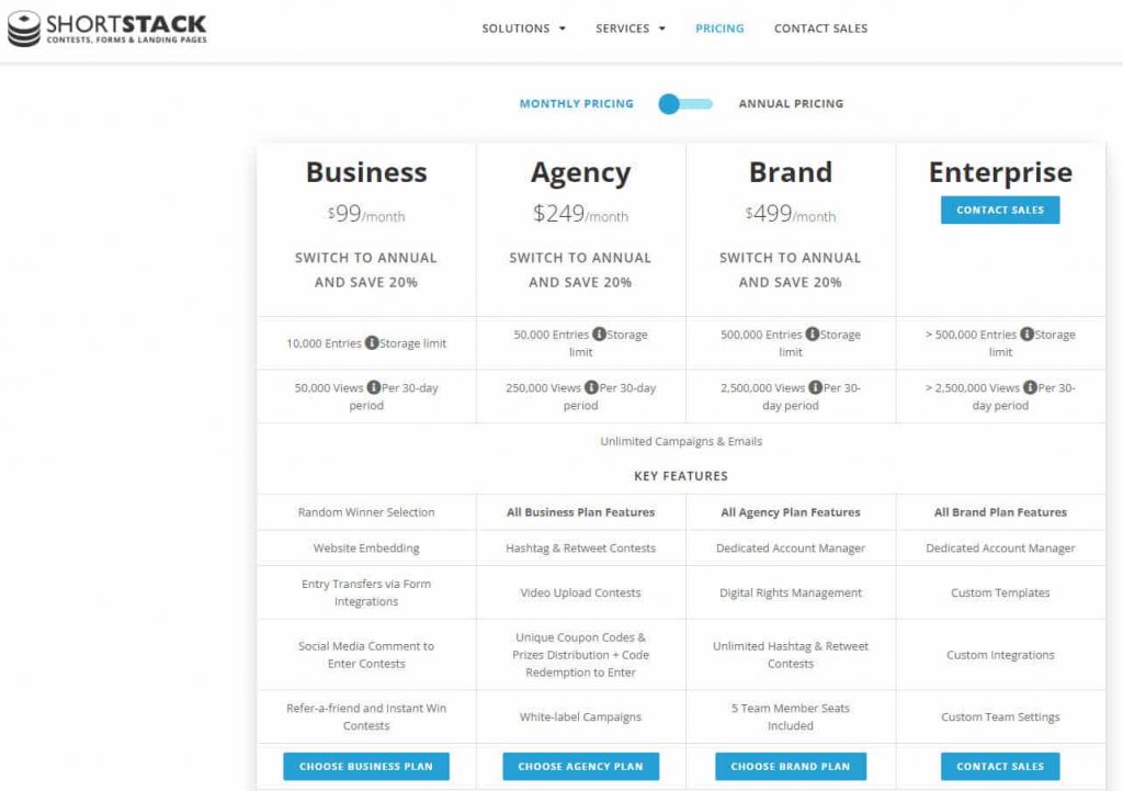 shortstack-pricing