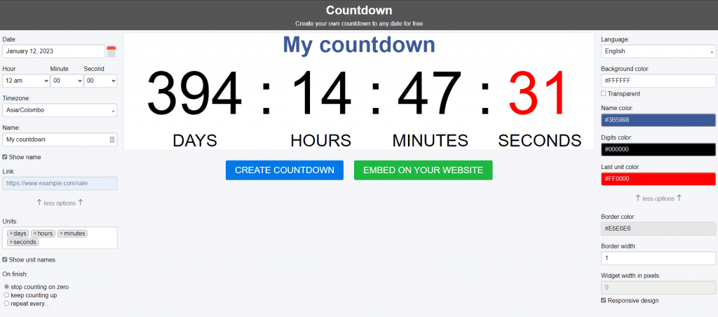 Countdown Timer to Any Date