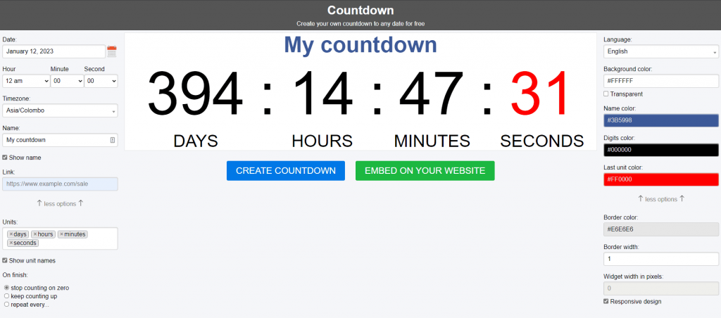 Make Your Countdown Timer For Free - TickCounter