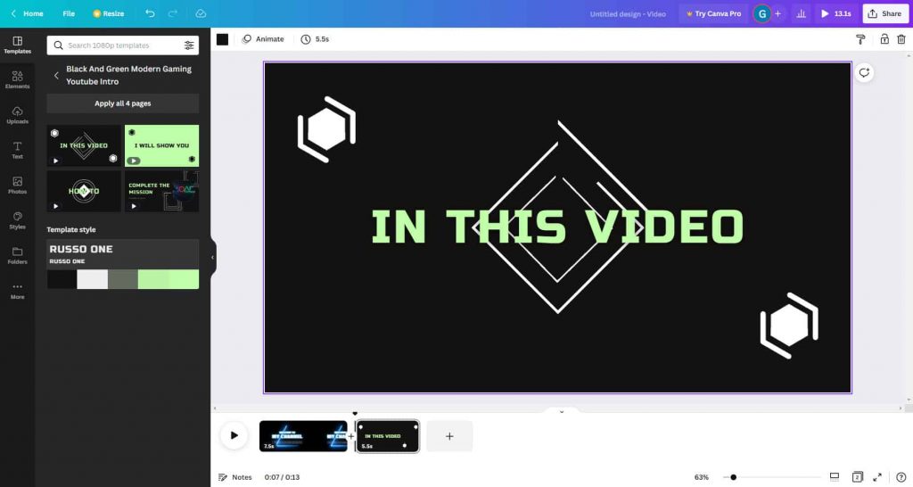 Canva video editor