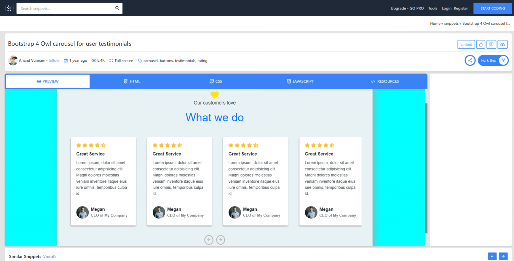 Testimonials Slider & Reviews
