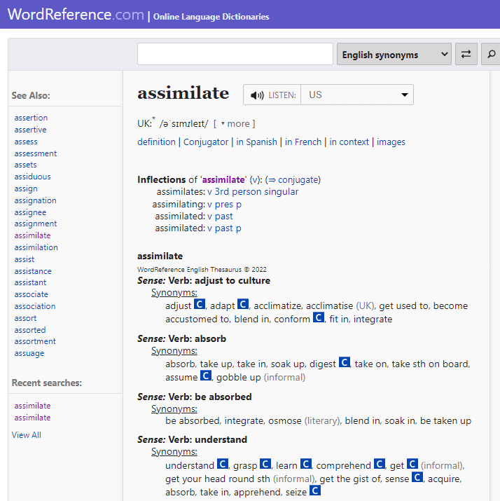 Wordreference online language dictionary