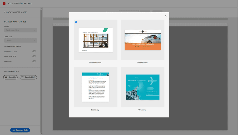 Adobe PDF embed code generator