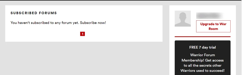 Warriorforum's My Forum section