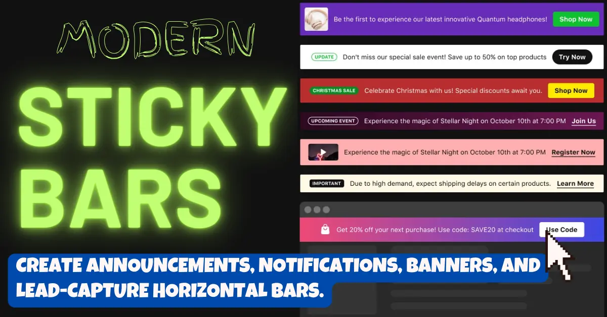 Top 10 site Announcement Bars (Notification Banners) in 2024