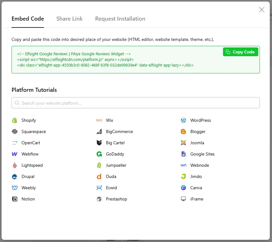 Elfsight Google Reviews Embed Code