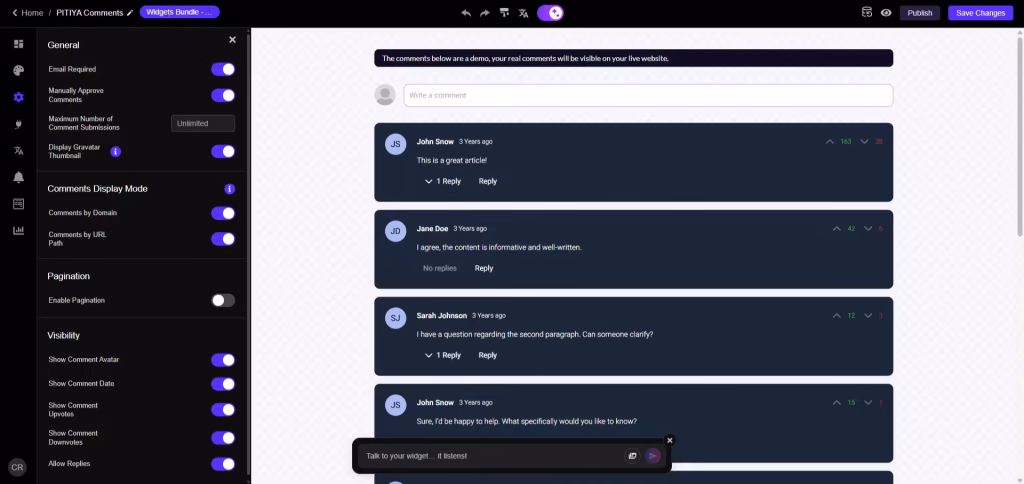 Common Ninja Comments Widget Builder