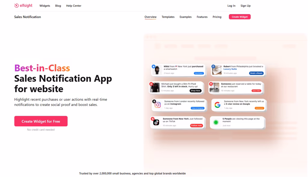 Elfsight Sales Notification Widget