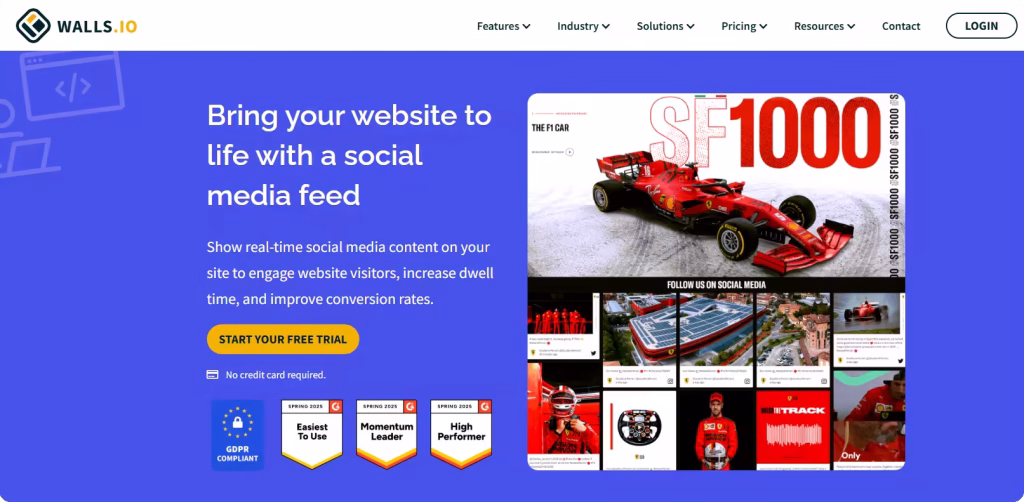 Website Social Feed Walls.io