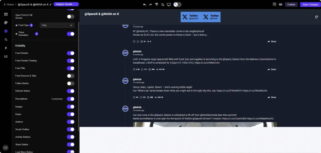 Common Ninja X Feed Widget Creator