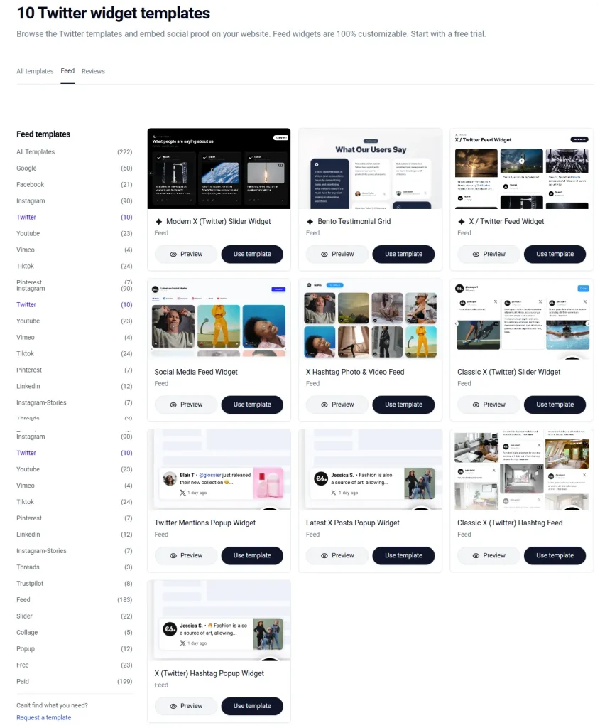 EmbedSocial's Twitter Feed Widget Templates