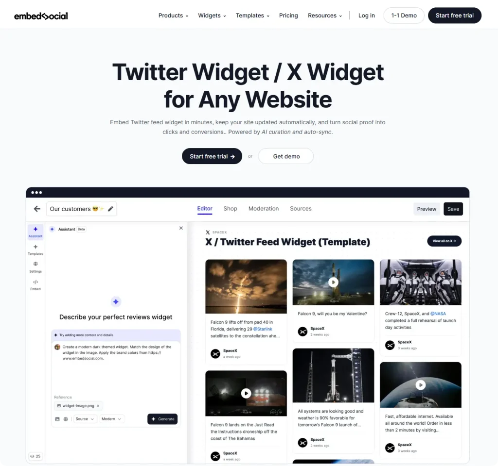 EmbedSocial Twitter Feed Widget